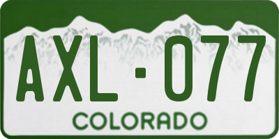 CO license plate AXL077