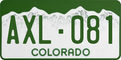 CO license plate AXL081