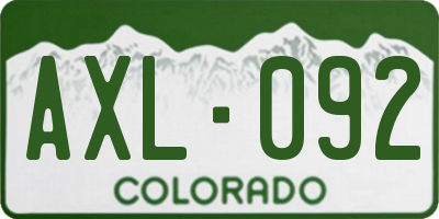 CO license plate AXL092