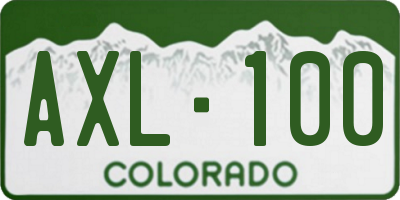 CO license plate AXL100