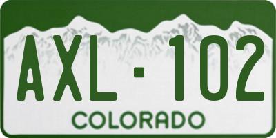 CO license plate AXL102