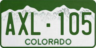 CO license plate AXL105