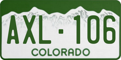 CO license plate AXL106