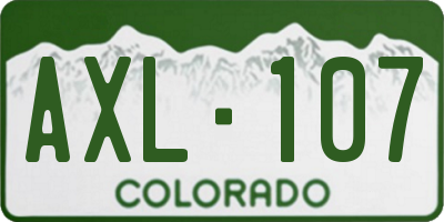 CO license plate AXL107