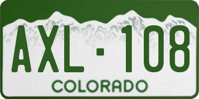 CO license plate AXL108