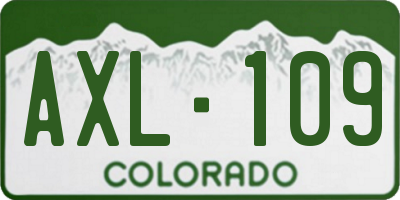 CO license plate AXL109