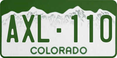 CO license plate AXL110
