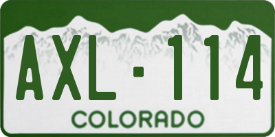 CO license plate AXL114