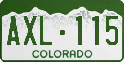 CO license plate AXL115