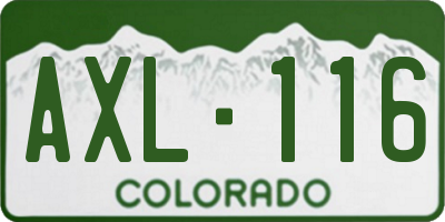 CO license plate AXL116