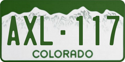 CO license plate AXL117