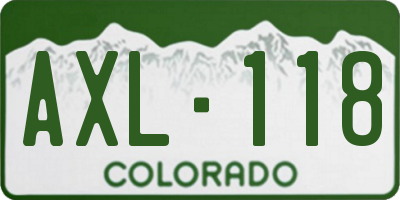 CO license plate AXL118