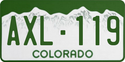 CO license plate AXL119