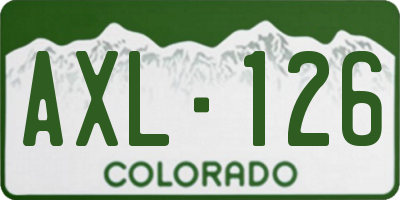 CO license plate AXL126