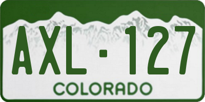 CO license plate AXL127