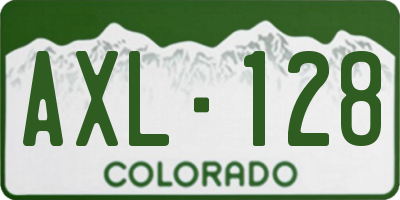 CO license plate AXL128