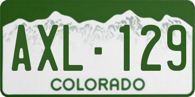 CO license plate AXL129