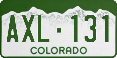 CO license plate AXL131