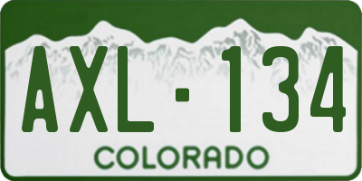 CO license plate AXL134