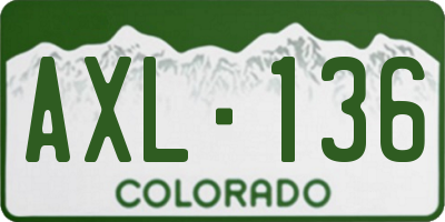 CO license plate AXL136