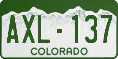 CO license plate AXL137