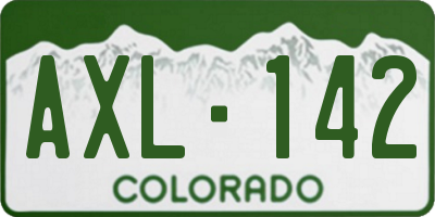 CO license plate AXL142