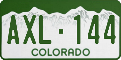 CO license plate AXL144