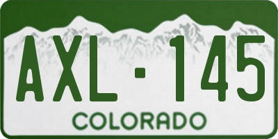 CO license plate AXL145