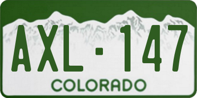 CO license plate AXL147