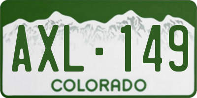 CO license plate AXL149