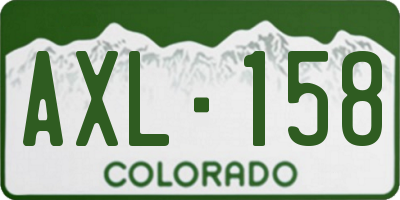 CO license plate AXL158