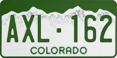 CO license plate AXL162