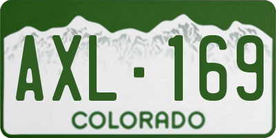 CO license plate AXL169
