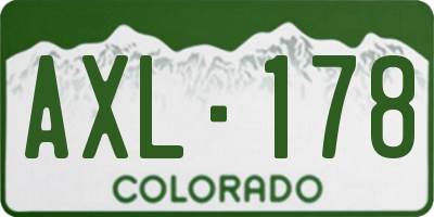 CO license plate AXL178