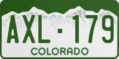 CO license plate AXL179