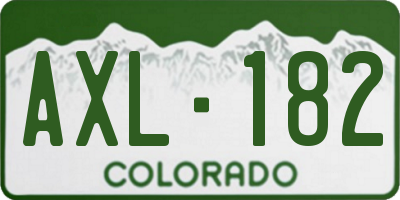 CO license plate AXL182