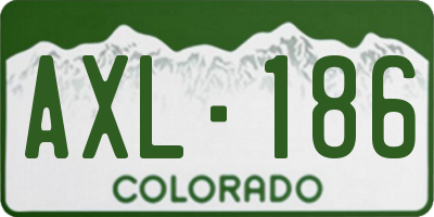 CO license plate AXL186