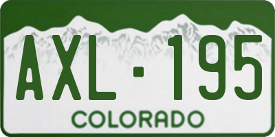 CO license plate AXL195