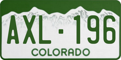 CO license plate AXL196