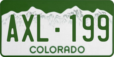CO license plate AXL199