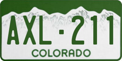 CO license plate AXL211