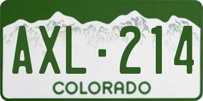 CO license plate AXL214