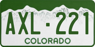 CO license plate AXL221