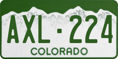CO license plate AXL224