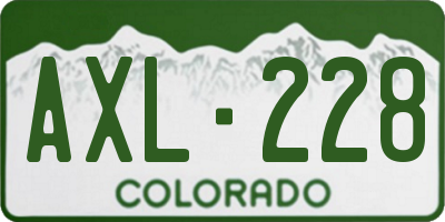 CO license plate AXL228