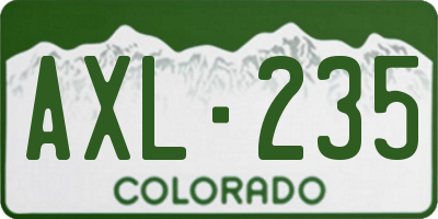 CO license plate AXL235