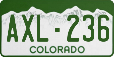 CO license plate AXL236