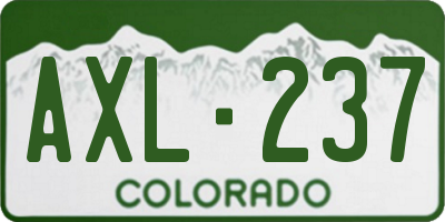CO license plate AXL237