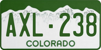 CO license plate AXL238