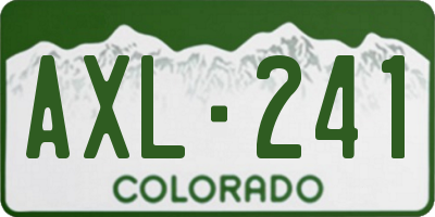 CO license plate AXL241